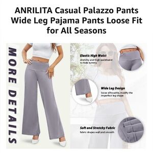 Anatolia casual palazzo pants wide leg pajama pants loose fit for all season